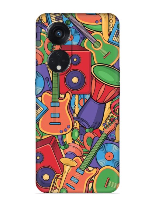 Colorful Music Art Embossed Soft Silicone Case for Oppo Reno 8T (5G) Zapvi