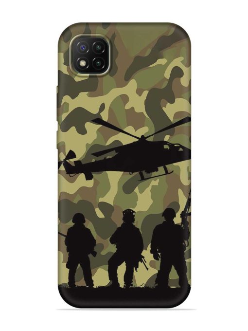 Army Heros Embossed Soft Silicone Case for Poco C3 Zapvi