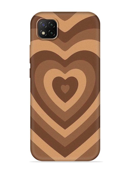 Brown Heart Embossed Soft Silicone Case for Poco C3 Zapvi