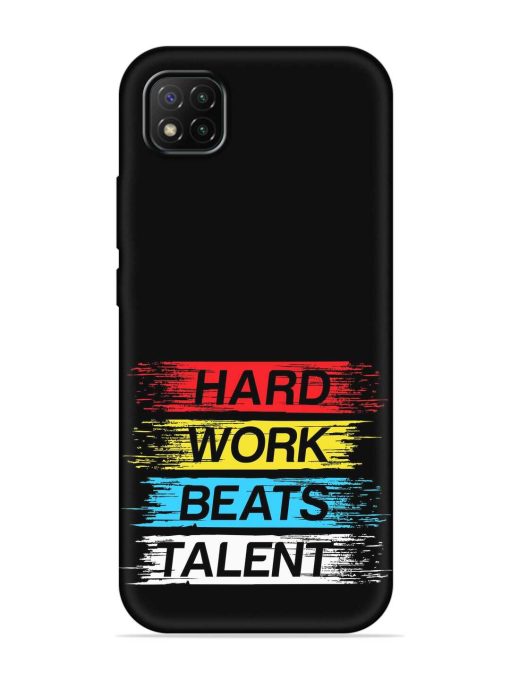 Hard Work Beats Embossed Soft Silicone Case for Poco C3 Zapvi