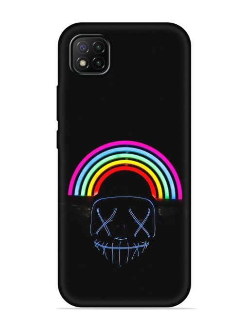 Mask Rainbow Embossed Soft Silicone Case for Poco C3 Zapvi