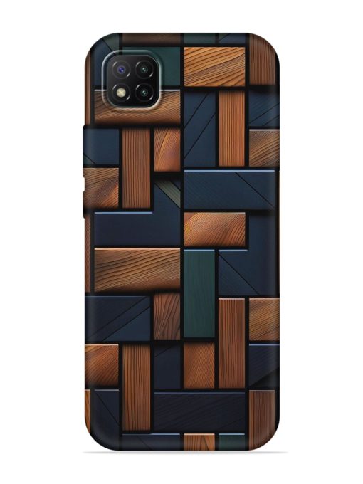 Wooden Background Cubes Embossed Soft Silicone Case for Poco C3 Zapvi