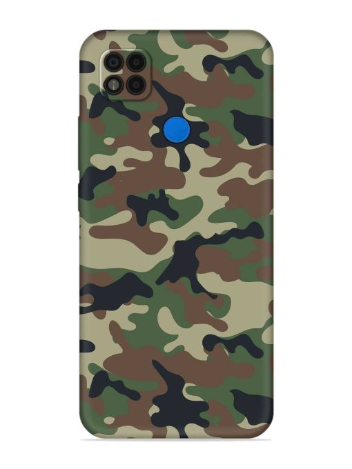 Army Military Camouflage Dark Green Embossed Soft Silicone Case for Poco C31