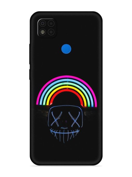 Mask Rainbow Embossed Soft Silicone Case for Poco C31 Zapvi