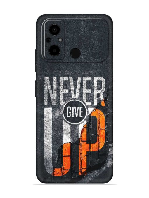 Never Give Up Embossed Soft Silicone Case for Poco C55 Zapvi