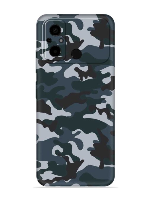 Dark Blue Army Military Art Embossed Soft Silicone Case for Poco C55 Zapvi