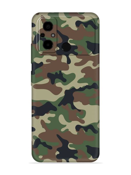 Army Military Camouflage Dark Green Embossed Soft Silicone Case for Poco C55 Zapvi