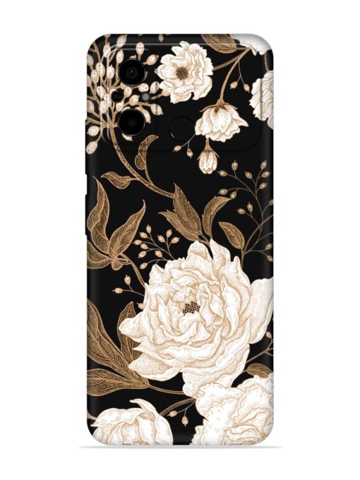 Peonies Roses Floral Embossed Soft Silicone Case for Poco C55 Zapvi