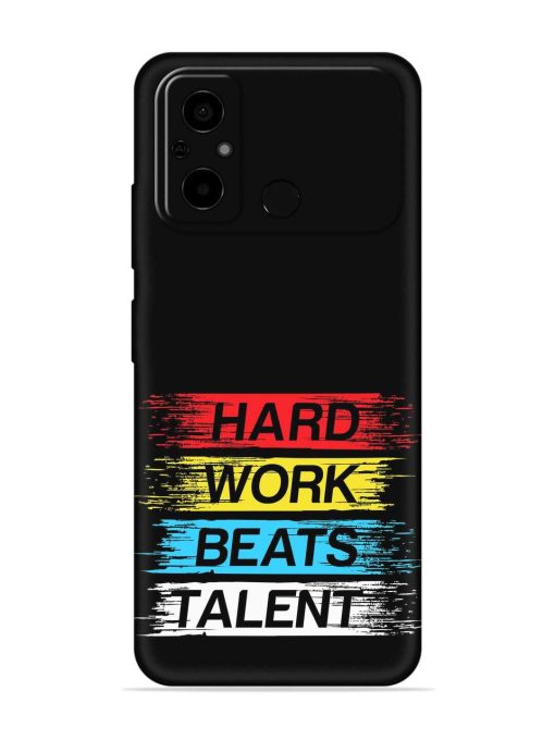 Hard Work Beats Embossed Soft Silicone Case for Poco C55 Zapvi