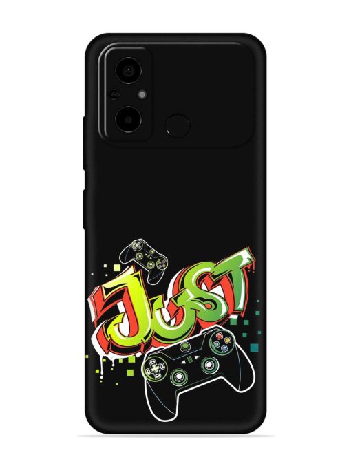 Graffiti Gamepad Illustration Embossed Soft Silicone Case for Poco C55 Zapvi