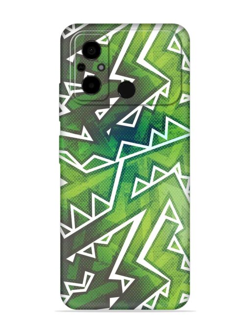 Green Graffiti Seamless Embossed Soft Silicone Case for Poco C55 Zapvi