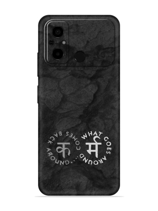 Karma Hindi Word Embossed Soft Silicone Case for Poco C55 Zapvi