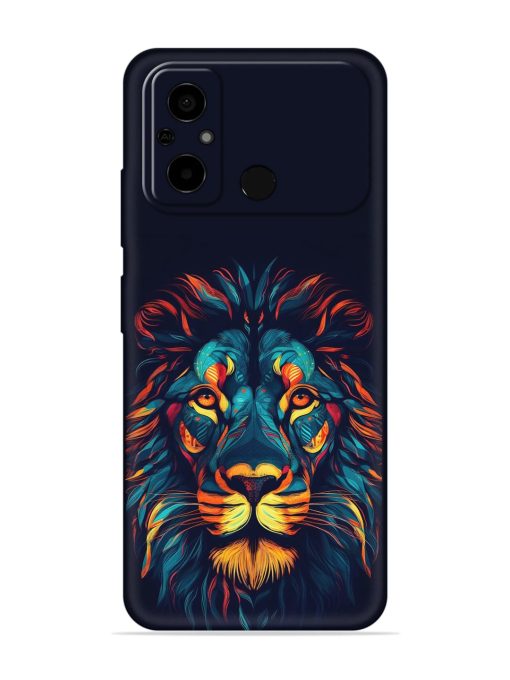 Colorful Lion Embossed Soft Silicone Case for Poco C55 Zapvi