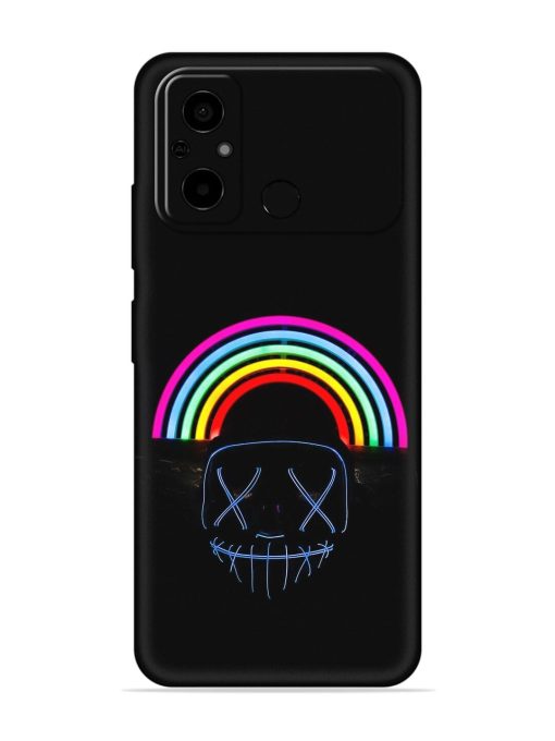 Mask Rainbow Embossed Soft Silicone Case for Poco C55 Zapvi