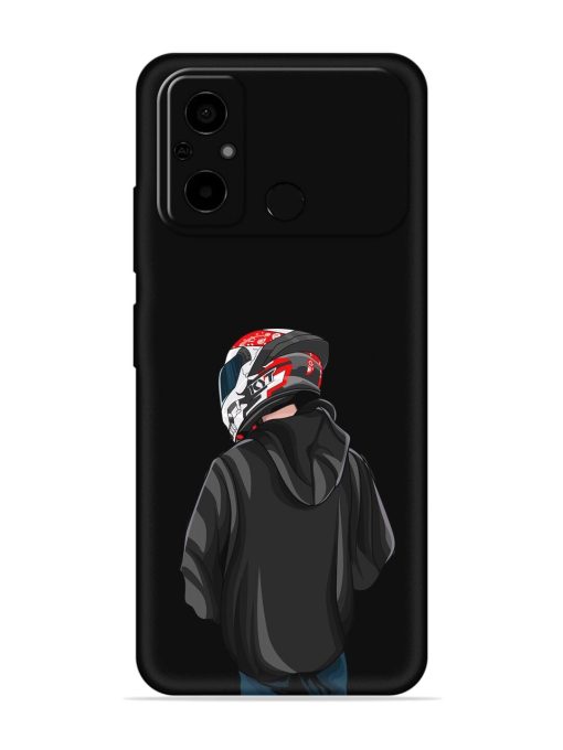 Motorcycle Rider Embossed Soft Silicone Case for Poco C55 Zapvi