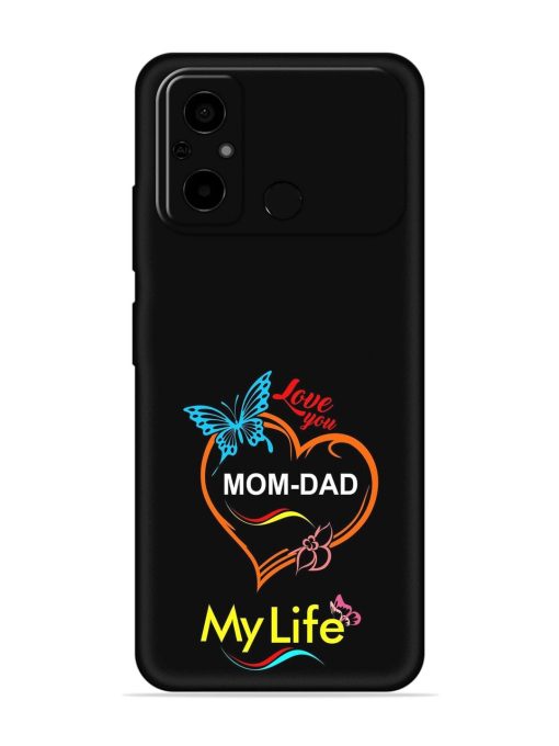 Love You Mom Dad Embossed Soft Silicone Case for Poco C55 Zapvi