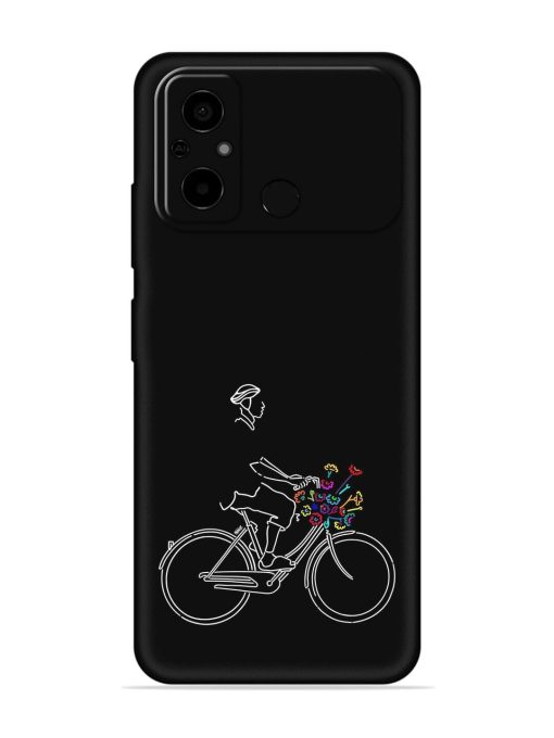 Minimalist Cycle Art Embossed Soft Silicone Case for Poco C55 Zapvi