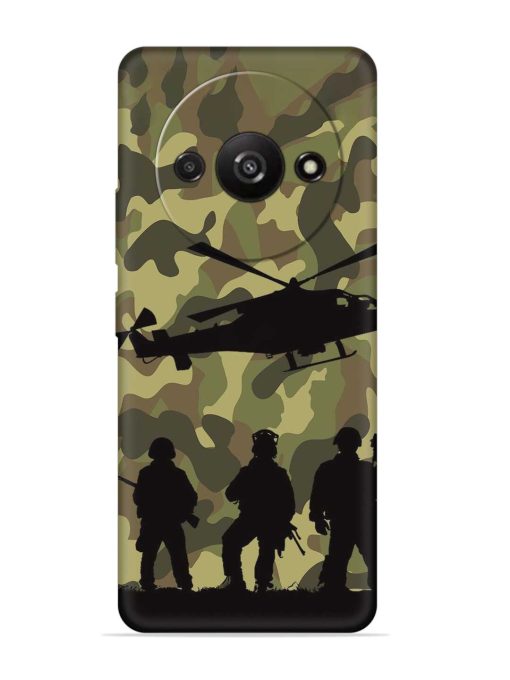 Army Heros Embossed Soft Silicone Case for Poco C61 Zapvi