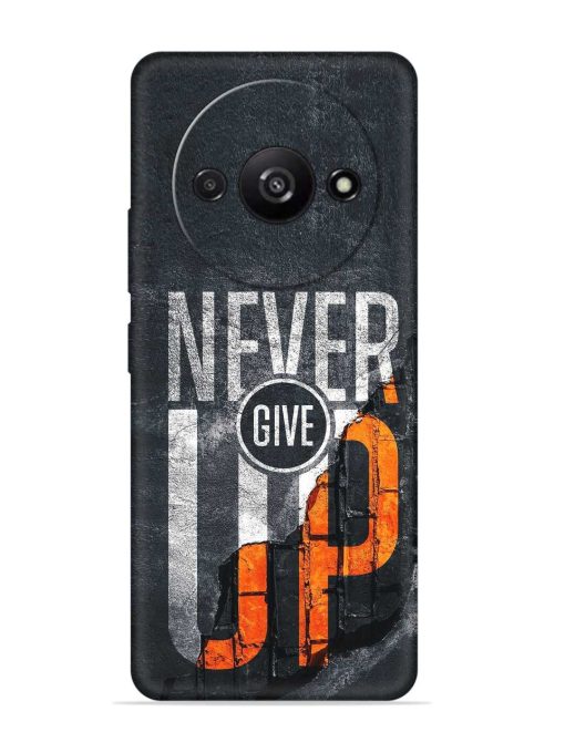 Never Give Up Embossed Soft Silicone Case for Poco C61 Zapvi