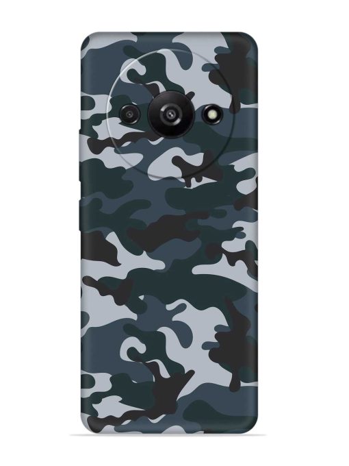 Dark Blue Army Military Art Embossed Soft Silicone Case for Poco C61 Zapvi