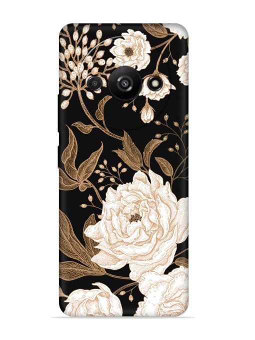 Peonies Roses Floral Embossed Soft Silicone Case for Poco C61