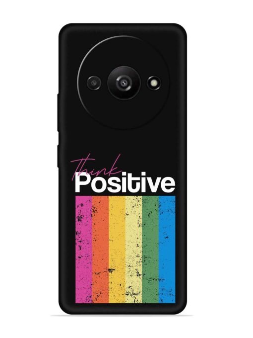 Think Positive Typography Embossed Soft Silicone Case for Poco C61 Zapvi