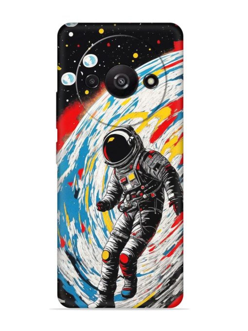 Astronaut Art Embossed Soft Silicone Case for Poco C61 Zapvi