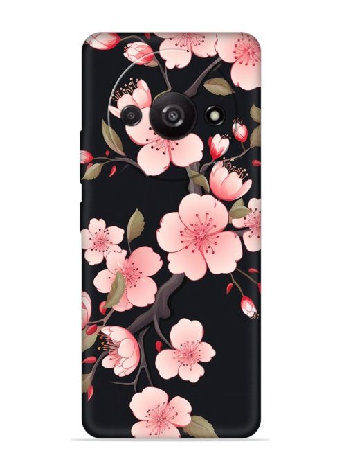 Cherry Blossom Embossed Soft Silicone Case for Poco C61 Zapvi