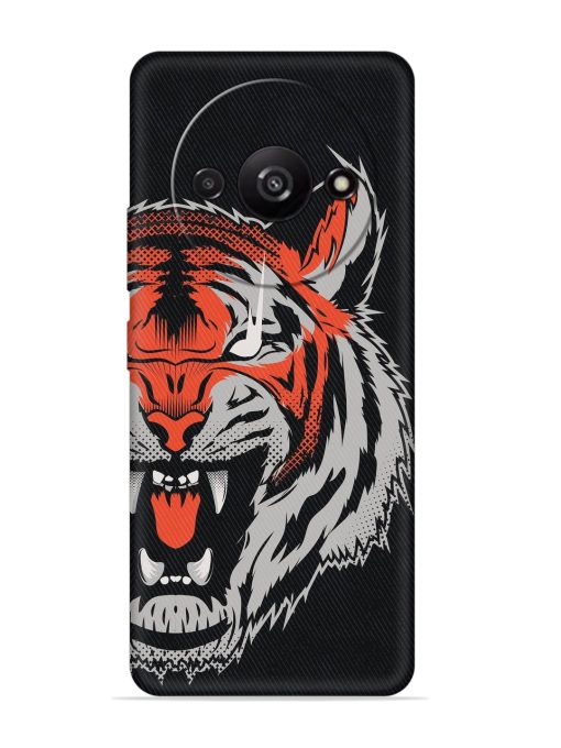 Tiger Aggression Embossed Soft Silicone Case for Poco C61 Zapvi