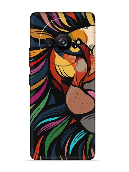 Trippy Lion Art Embossed Soft Silicone Case for Poco C61 Zapvi