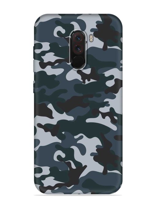 Dark Blue Army Military Art Embossed Soft Silicone Case for Poco F1 Zapvi