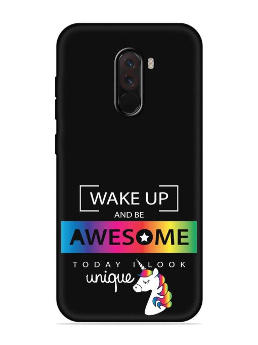 Inspirational Quote Unicorn Embossed Soft Silicone Case for Poco F1 Zapvi