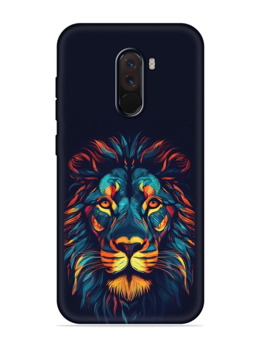 Colorful Lion Embossed Soft Silicone Case for Poco F1 Zapvi