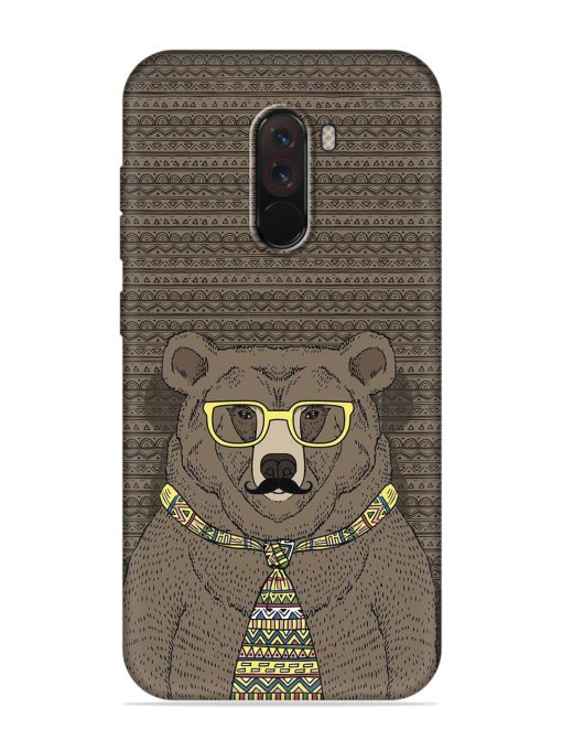 Grizzly Bear Embossed Soft Silicone Case for Poco F1 Zapvi