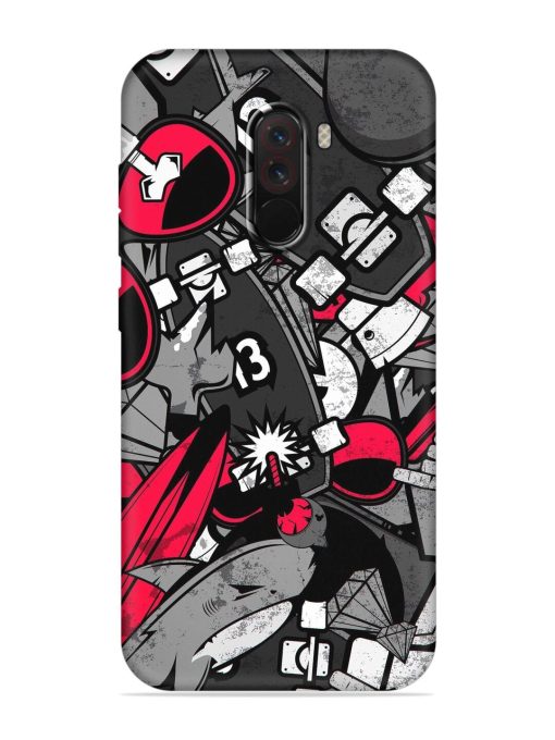 Fictional Doodle Embossed Soft Silicone Case for Poco F1 Zapvi