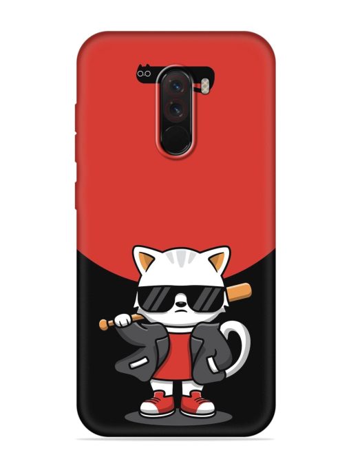 Cool Little Bear Cartoon Embossed Soft Silicone Case for Poco F1