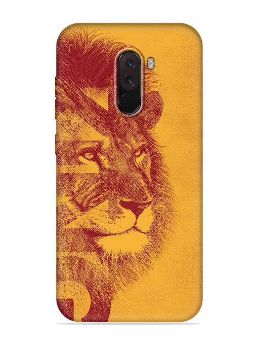 Gold Lion Crown Art Embossed Soft Silicone Case for Poco F1 Zapvi