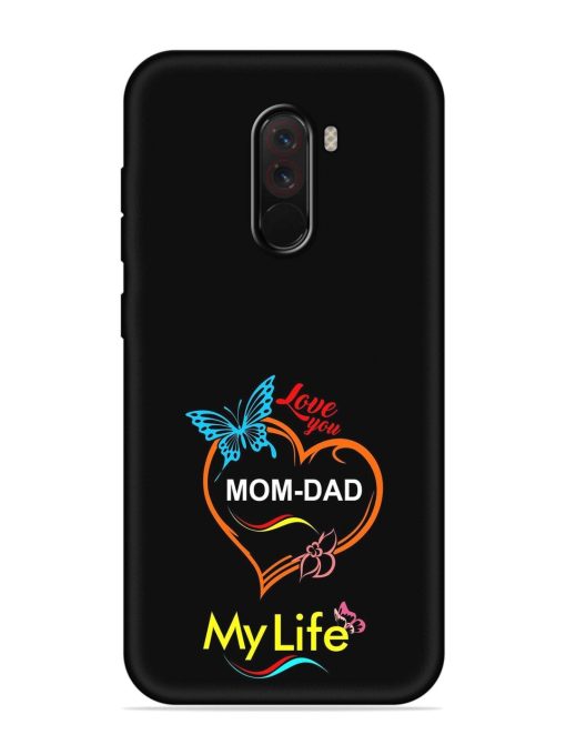 Love You Mom Dad Embossed Soft Silicone Case for Poco F1