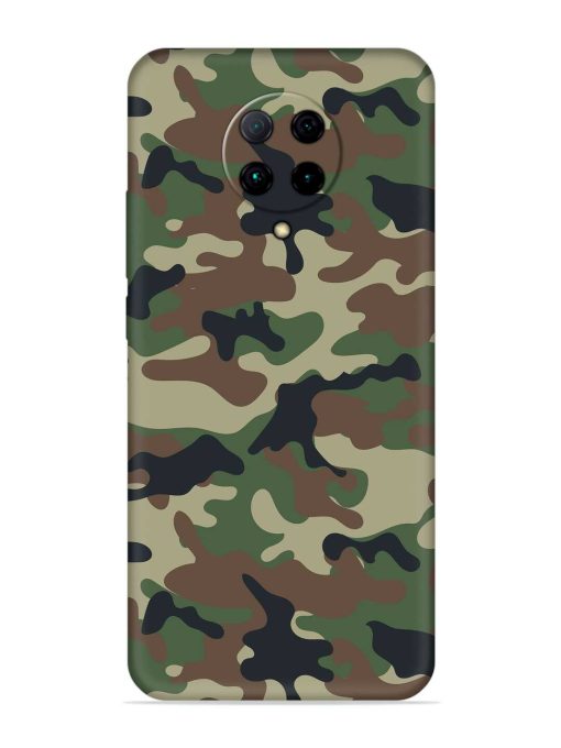 Army Military Camouflage Dark Green Embossed Soft Silicone Case for Poco F2 Pro Zapvi