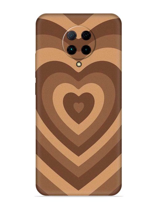 Brown Heart Embossed Soft Silicone Case for Poco F2 Pro Zapvi