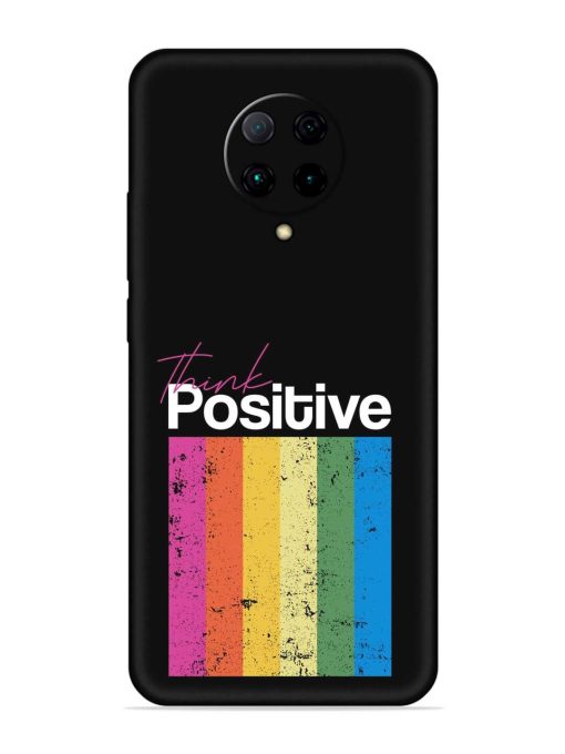 Think Positive Typography Embossed Soft Silicone Case for Poco F2 Pro Zapvi