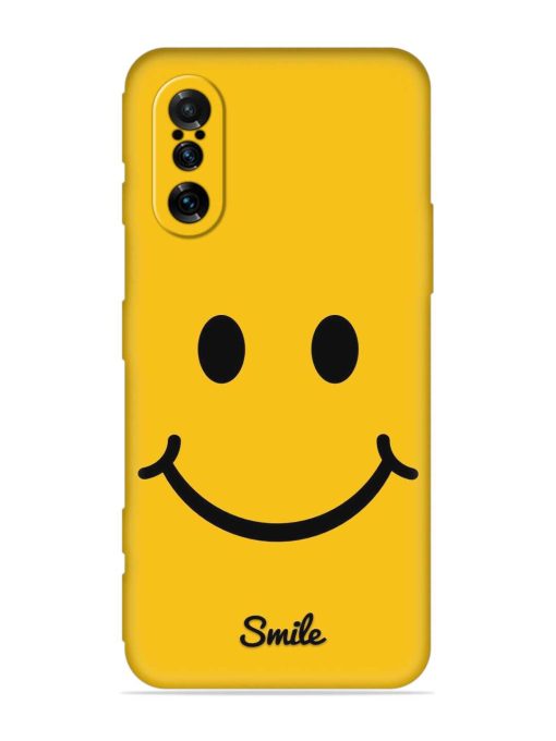 Yellow Smiley Embossed Soft Silicone Case for Poco F3 Gt (5G) Zapvi