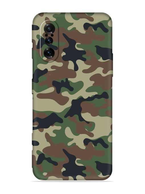 Army Military Camouflage Dark Green Embossed Soft Silicone Case for Poco F3 Gt (5G) Zapvi