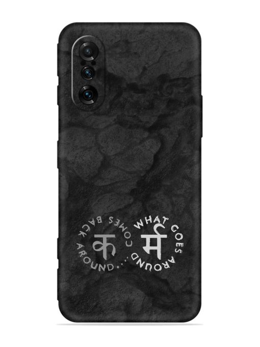 Karma Hindi Word Embossed Soft Silicone Case for Poco F3 Gt (5G) Zapvi