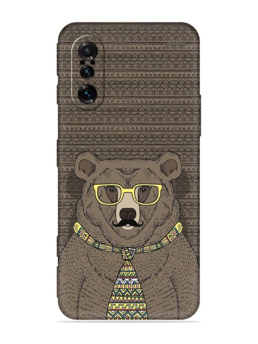 Grizzly Bear Embossed Soft Silicone Case for Poco F3 Gt (5G)