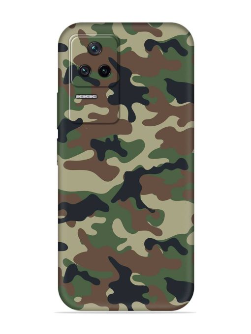 Army Military Camouflage Dark Green Embossed Soft Silicone Case for Poco F4 (5G) Zapvi