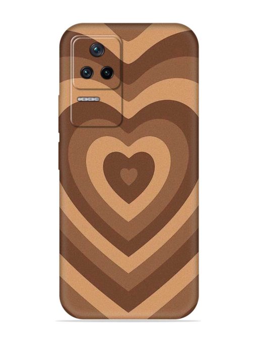 Brown Heart Embossed Soft Silicone Case for Poco F4 (5G) Zapvi