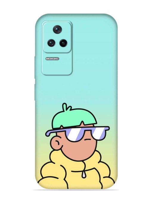 Doodles Cool Character Embossed Soft Silicone Case for Poco F4 (5G)