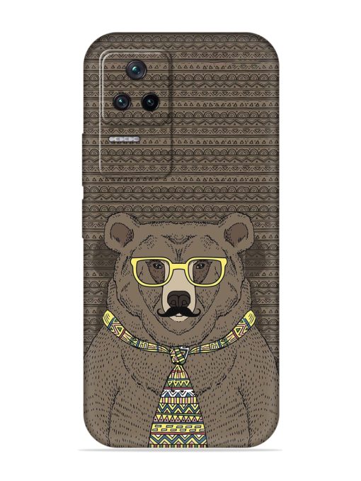 Grizzly Bear Embossed Soft Silicone Case for Poco F4 (5G) Zapvi