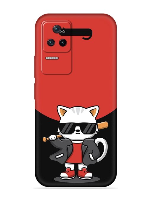 Cool Little Bear Cartoon Embossed Soft Silicone Case for Poco F4 (5G)